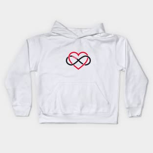 Mom, red heart with infinity sign, mother's day card, sticker Kids Hoodie